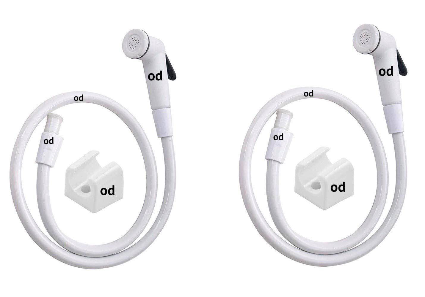 od Plastic Toilet Jet Spray Health Faucet with 1 m Flexible Hose and Wall Bracket Pack of 2 Set (Make in India, White) (B08L6QGM71) Amazon Price History, Amazon Price Tracker