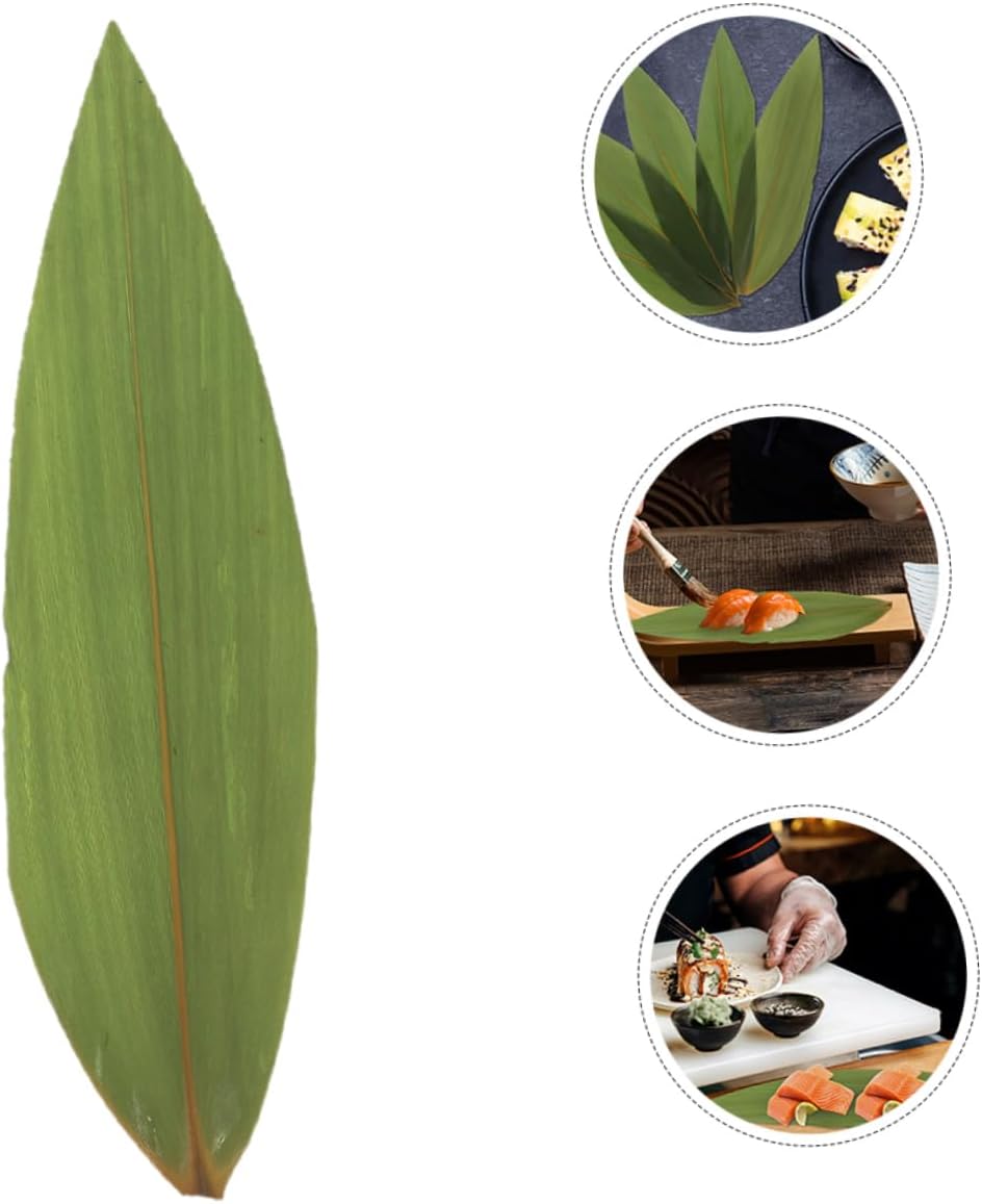 200pcs Japanese Bamboo Leaves for Sushi Sashimi Tray Decoration