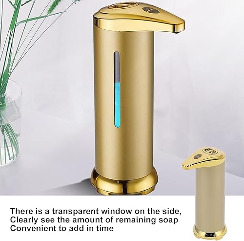 Miniatura 6 de Dispensador de jabón Máquina dispensadora de jabón de 8.5 fl oz Dispensadores de loción Dispensadores de jabón de encimera (dorado)