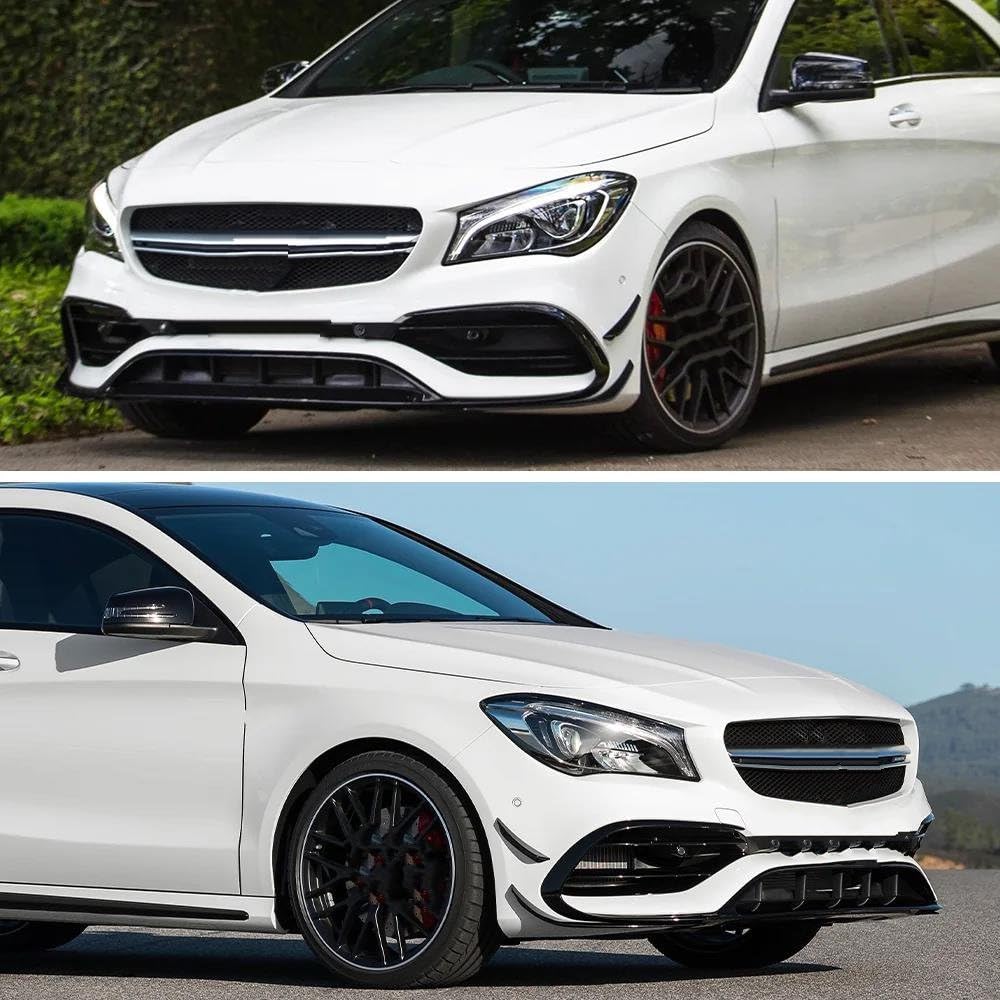 para Mercedes para Benz CLA C117 X117 CLA200 220 250 CLA45 AMG 2015 2016 2017 2018 Alerón Parachoques Delantero Divisor Embellecedor Lámina De Aire DYDGUTUFB(Style-2)