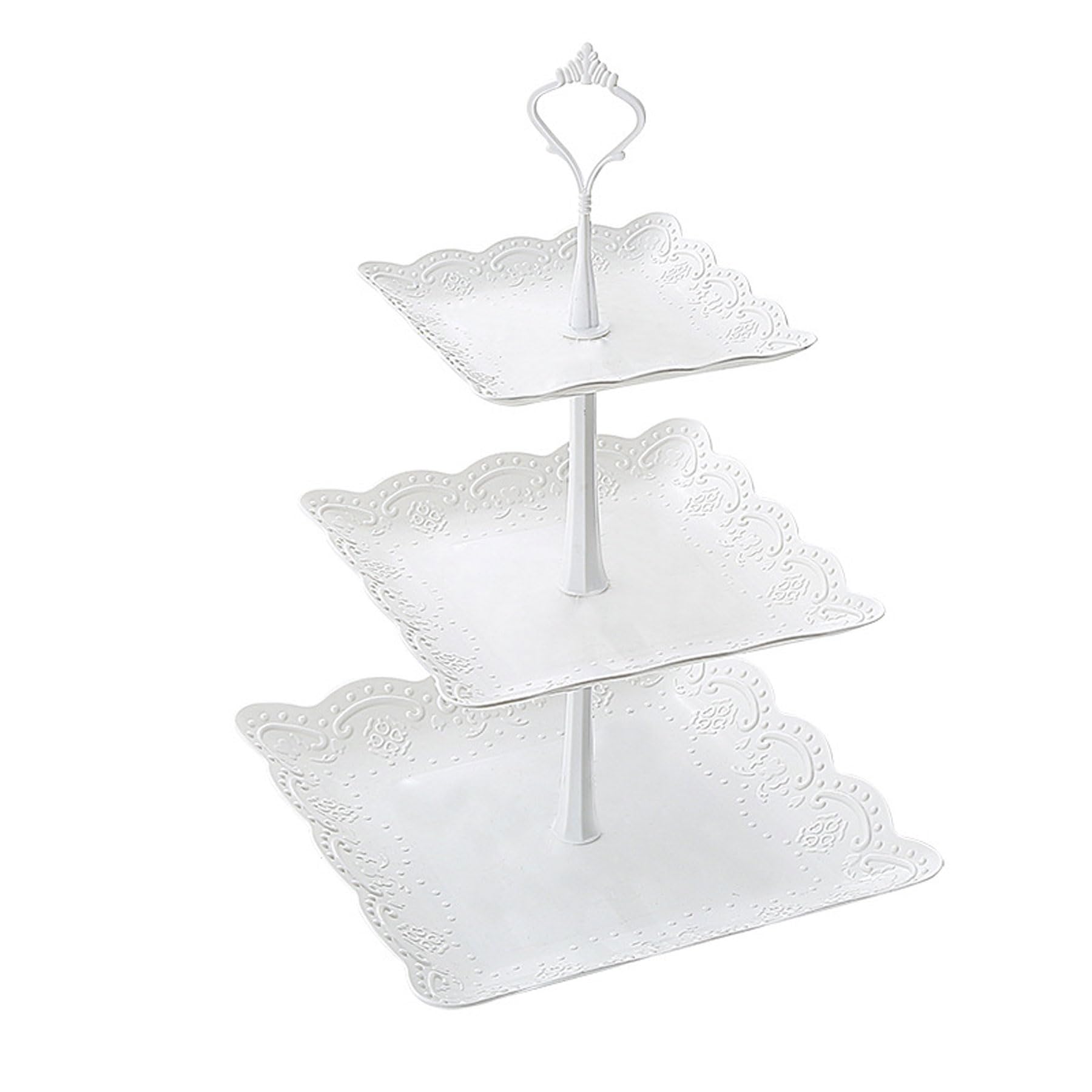 3 Tiers Cake Display Stand Dessert Cupcake Stand Afternoon Tea Stands Fruit Plate Tray Display Serving Platter for Wedding Birthday Graduation Afternoon Tea Party