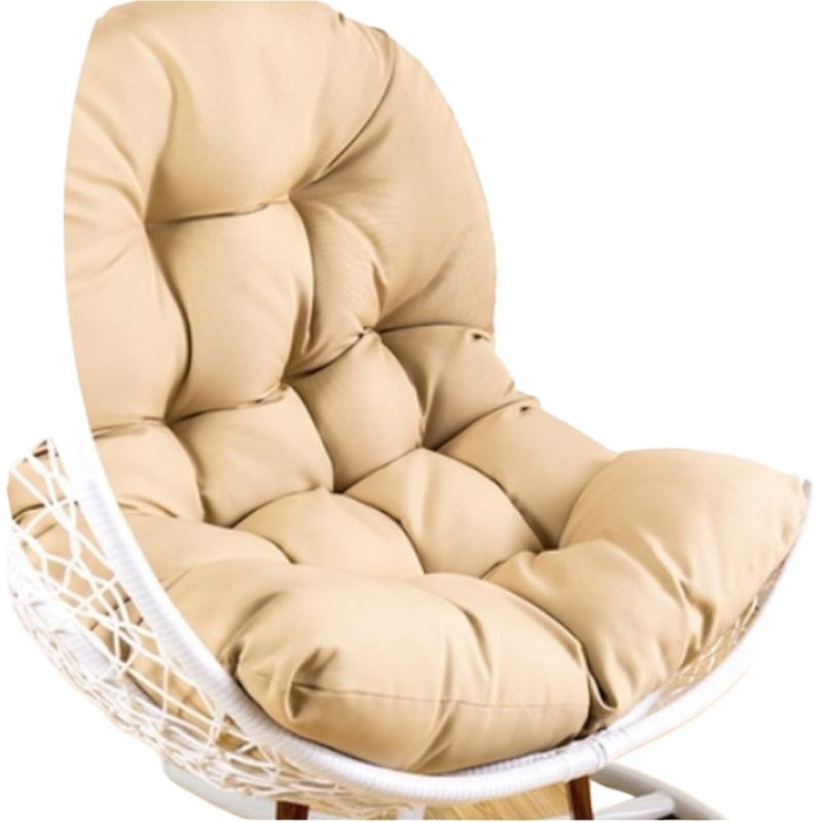 GHHZML Garden Chair Cushion Egg Chair Cushion Outdoor Hanging Hammock Swing Chairs Cushions Pads U-Shaped Thickened For(Beige)