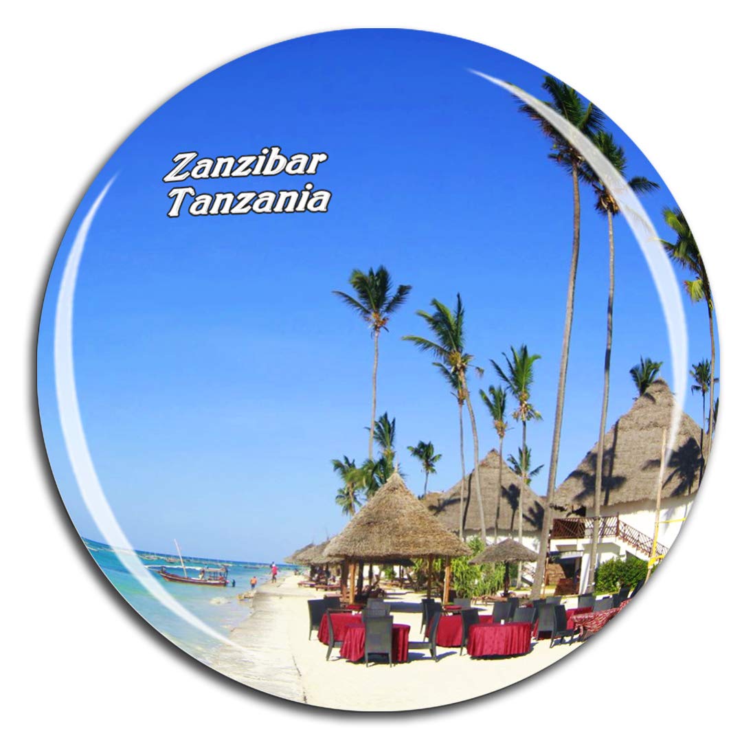 Weekino Silver Nakupenda Beach Zanzibar Tanzania Fridge Magnet 3D Crystal Glass Tourist City Travel Souvenir Collection Gift Strong Refrigerator Sticker