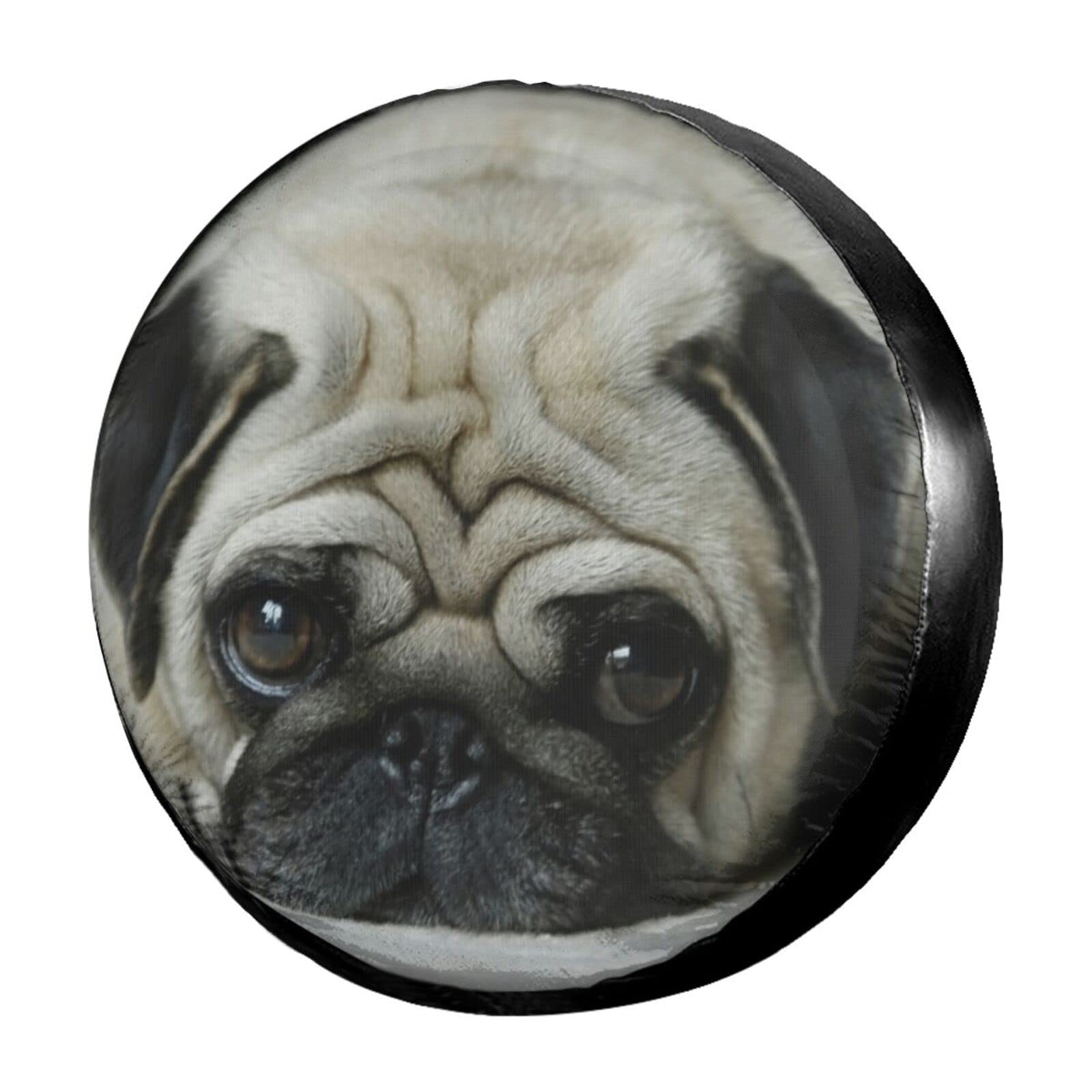 Dujiea Pug Dog Spare Tire Cover, Universal Wheel Tire Cover Dust-Proof Tire Protectors for Trailer Rv Van SUV Truck Camper and Many Vehicle 14 15 16 17 Inch