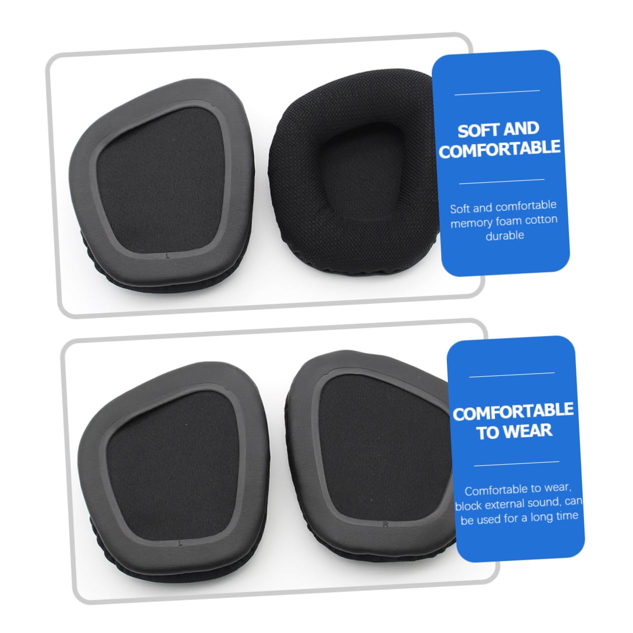 5 Paires Coussinets de Remplacement pour Casque de Mousse Compatible et Facile à Installer Noire