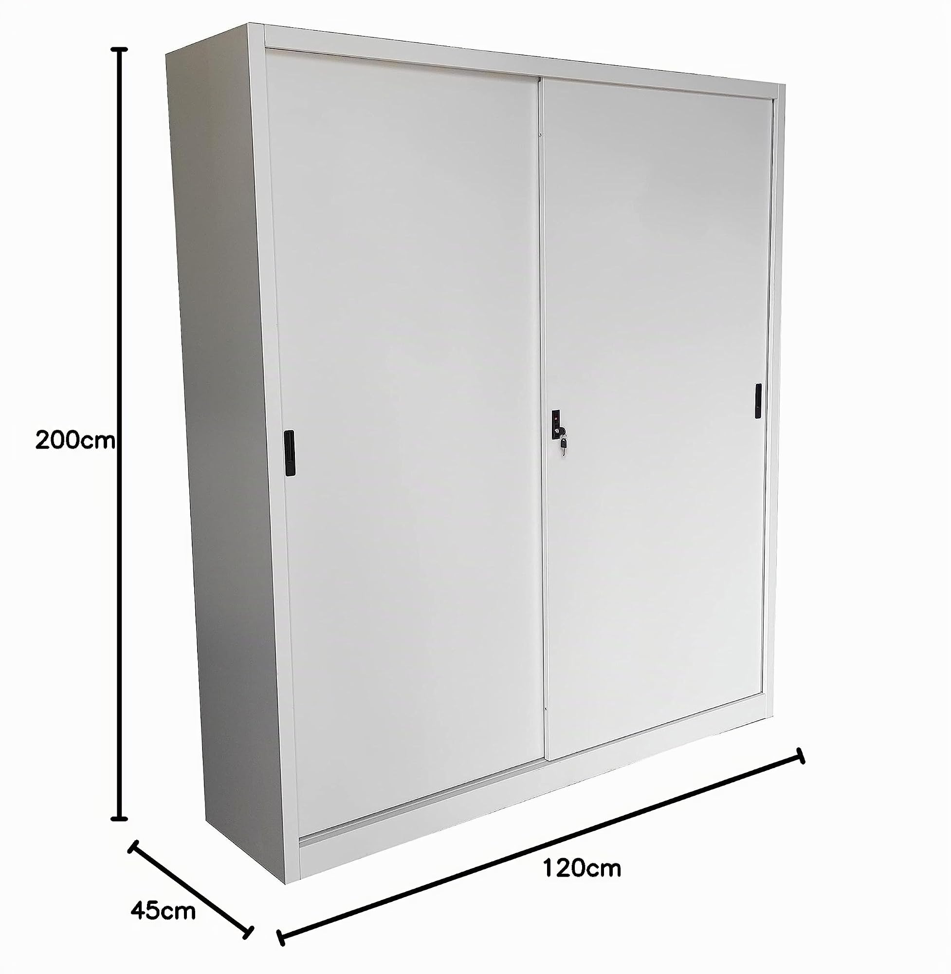 Armadio in Metallo Ufficio/Archiviazione Ante Scorrevoli Dim. 120x45x200h cm MONTATO