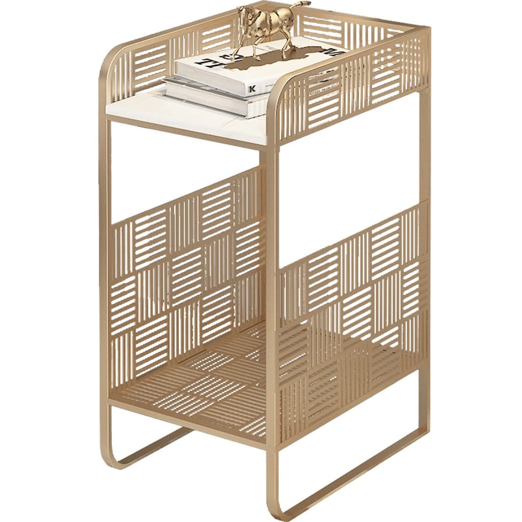 Table de Chevet pour Salon et Chambre Moderne avec Rack de Rangement