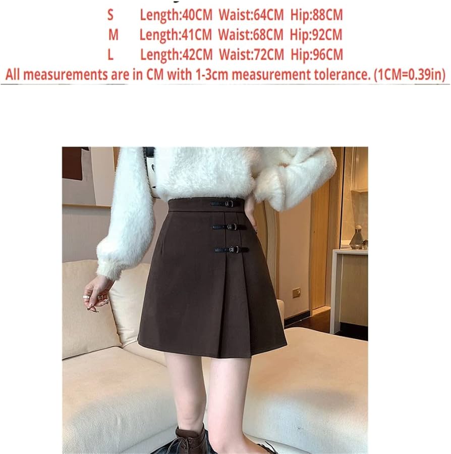 Amazon.co.jp: Aライン無地ミニスカートエレガントな女性のスカート冬