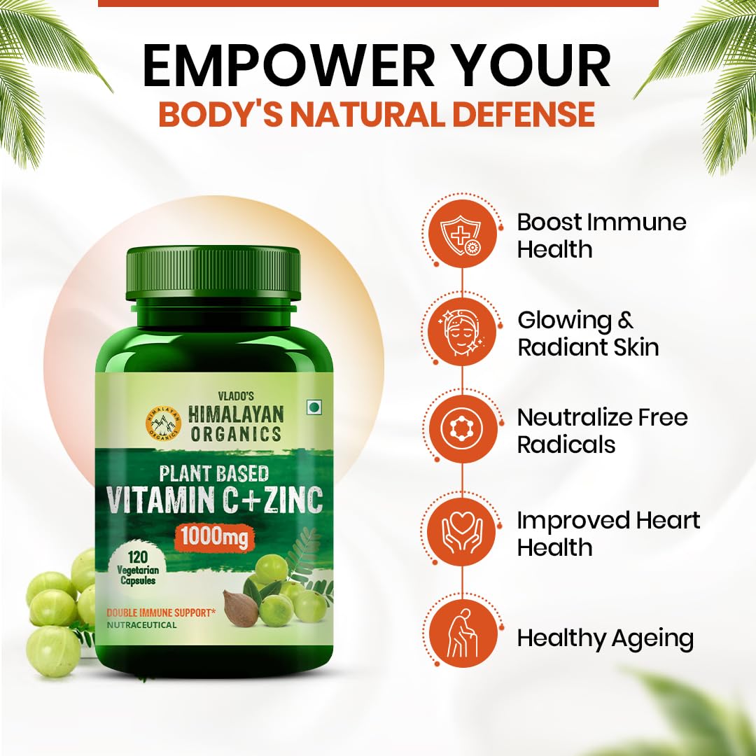Vlado's Himalaya Organics plant based vitamin C zinc - 120 veg capsules Vlado's Himalaya Organics plant based vitamin C zinc - 120 veg capsules