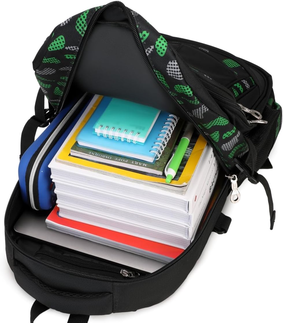 BABUN Boys Backpacks For Elementary Middle School Bookbag Set Kids Heavy Duty Durable Teenage Student Sturdy Waterproof (2-Green) - Image 7