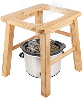 Wooden Steam Chair - 13x15in Steaming Seat for Home Use - Wood Steam Therapy Chair for Women & Elderly - Brown