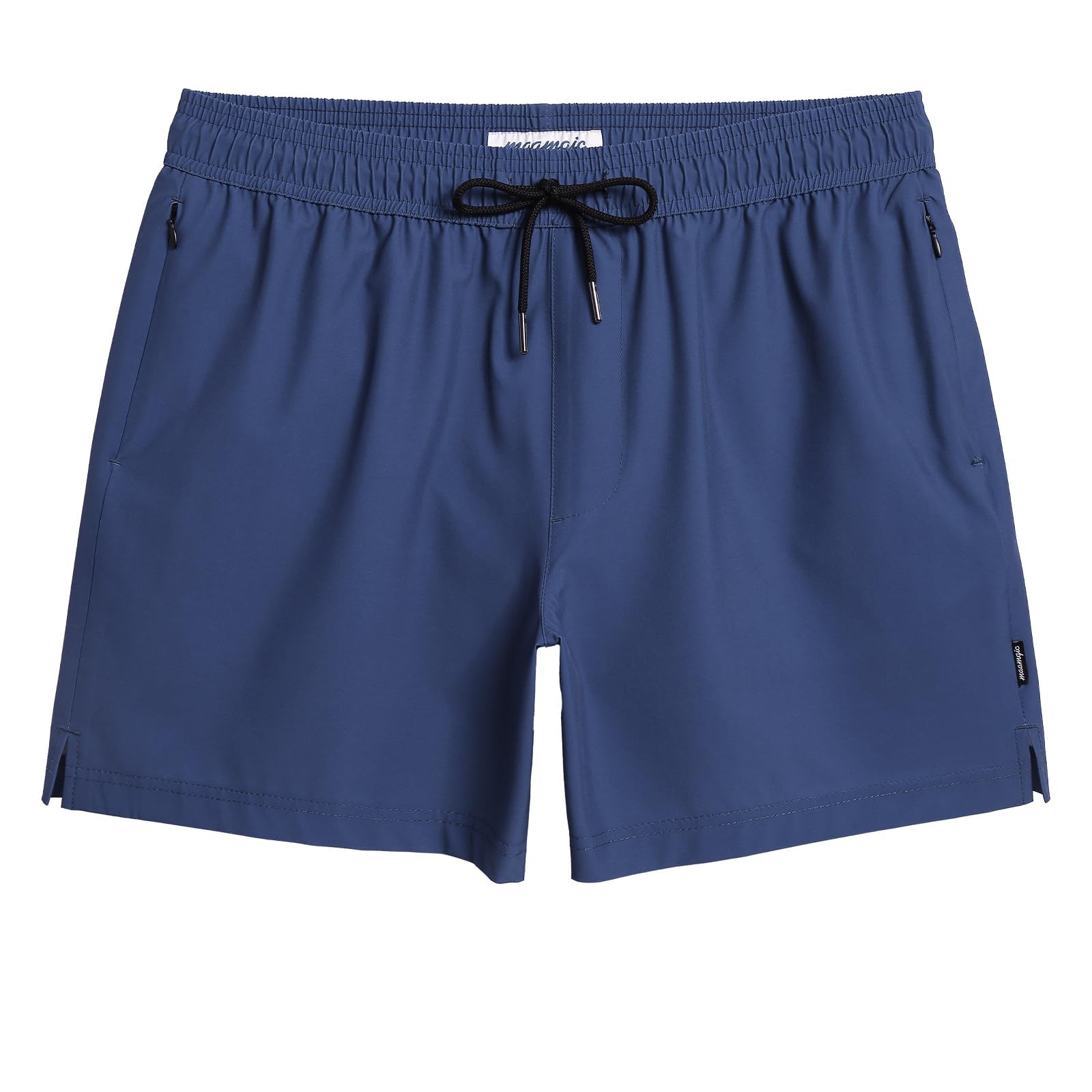 maamgic Costume da bagno da uomo da 12,7 cm, ad asciugatura rapida, pantaloncini da spiaggia elasticizzati, con fodera in rete e tasche con cerniera