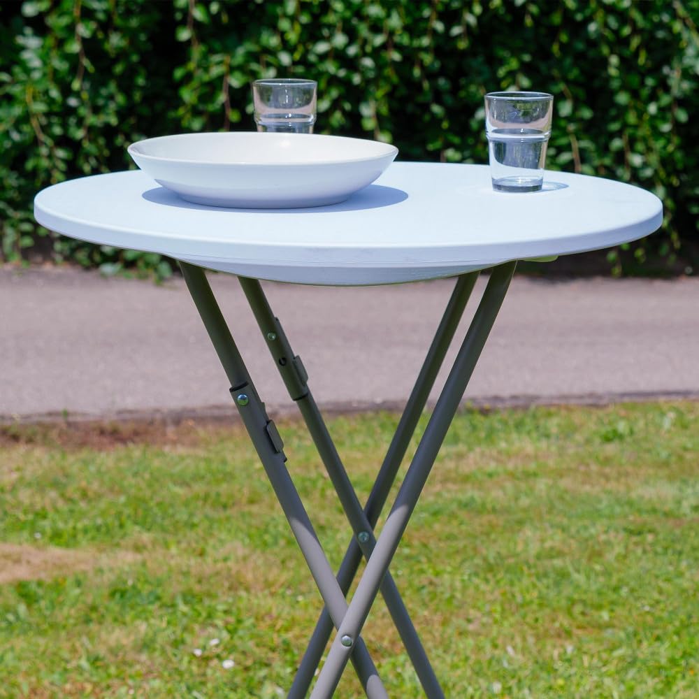 RONDY Mange Debout Pliant Hauteur 110cm Table Haute Pliable Diamètre 60cm Structure Acier laquée