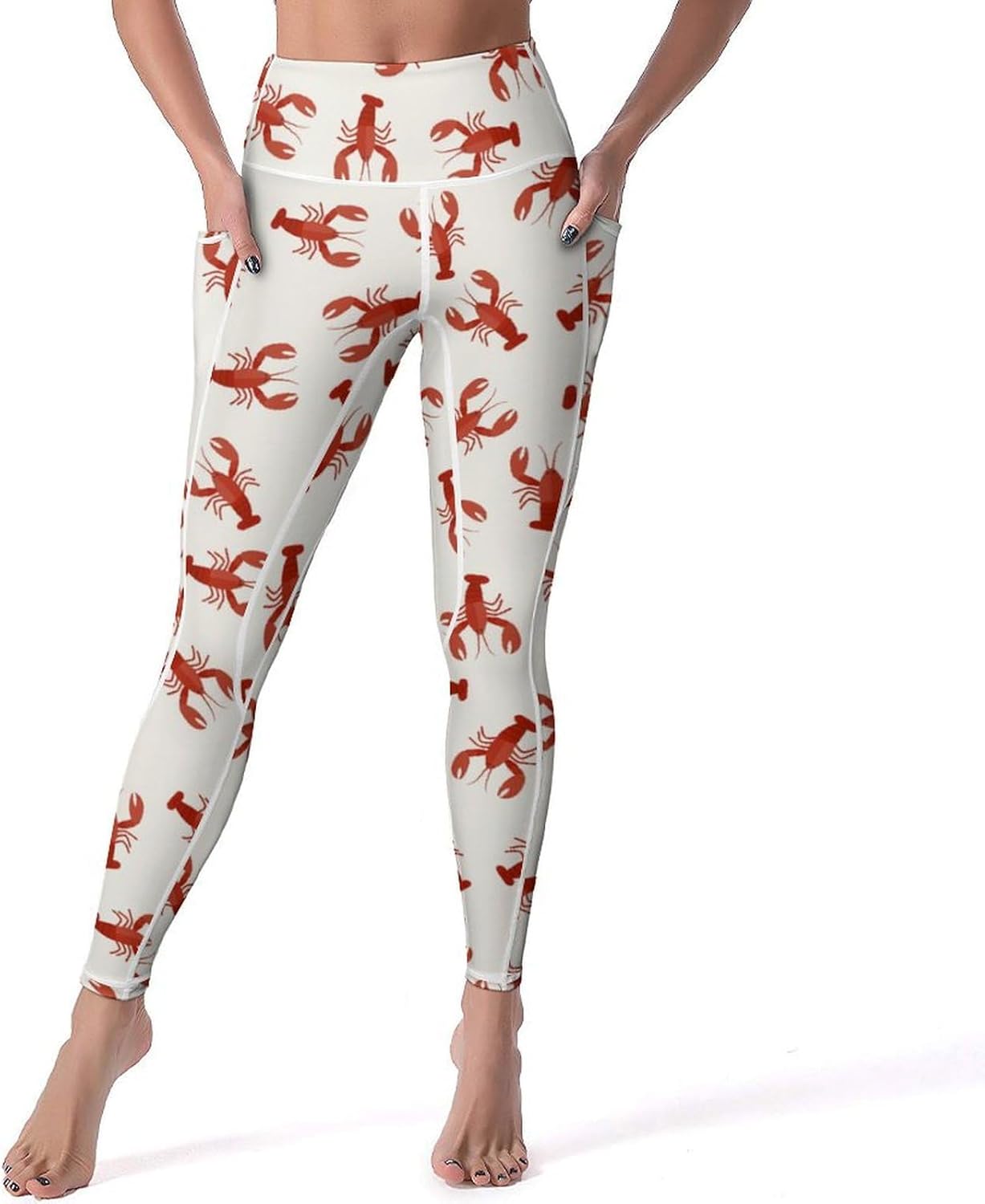 Lobster Seamless Women's Yoga Pants with Pockets for Women High Waist Yoga Pants for Workout Athletic