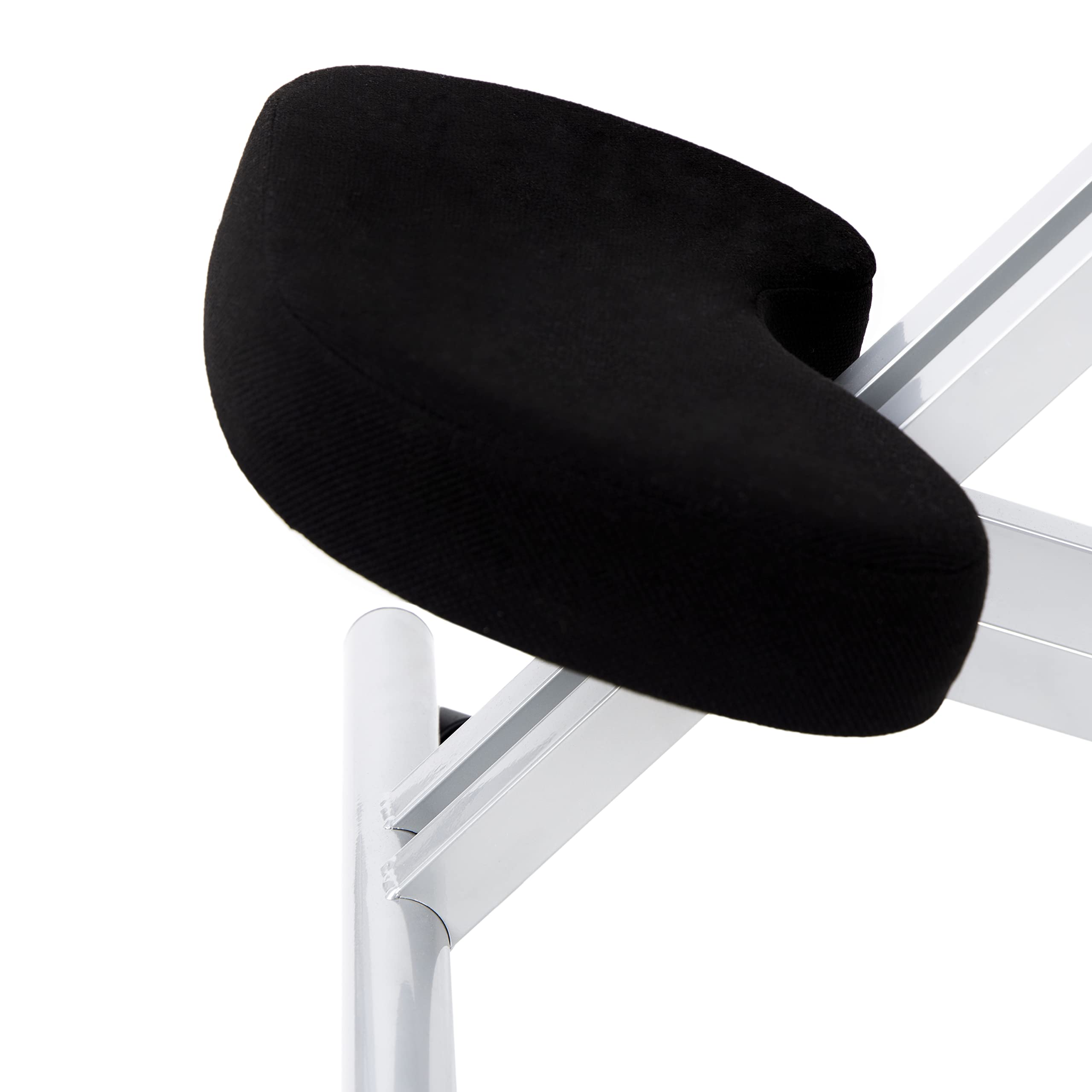 duehome | Silla de Oficina Ergonomica, Silla de Escritorio, Modelo Flip, Acabado en Color Negro y Aluminio, Medidas: 46 cm (Ancho) x 50 cm (Fondo) x 55-65 cm (Alto)