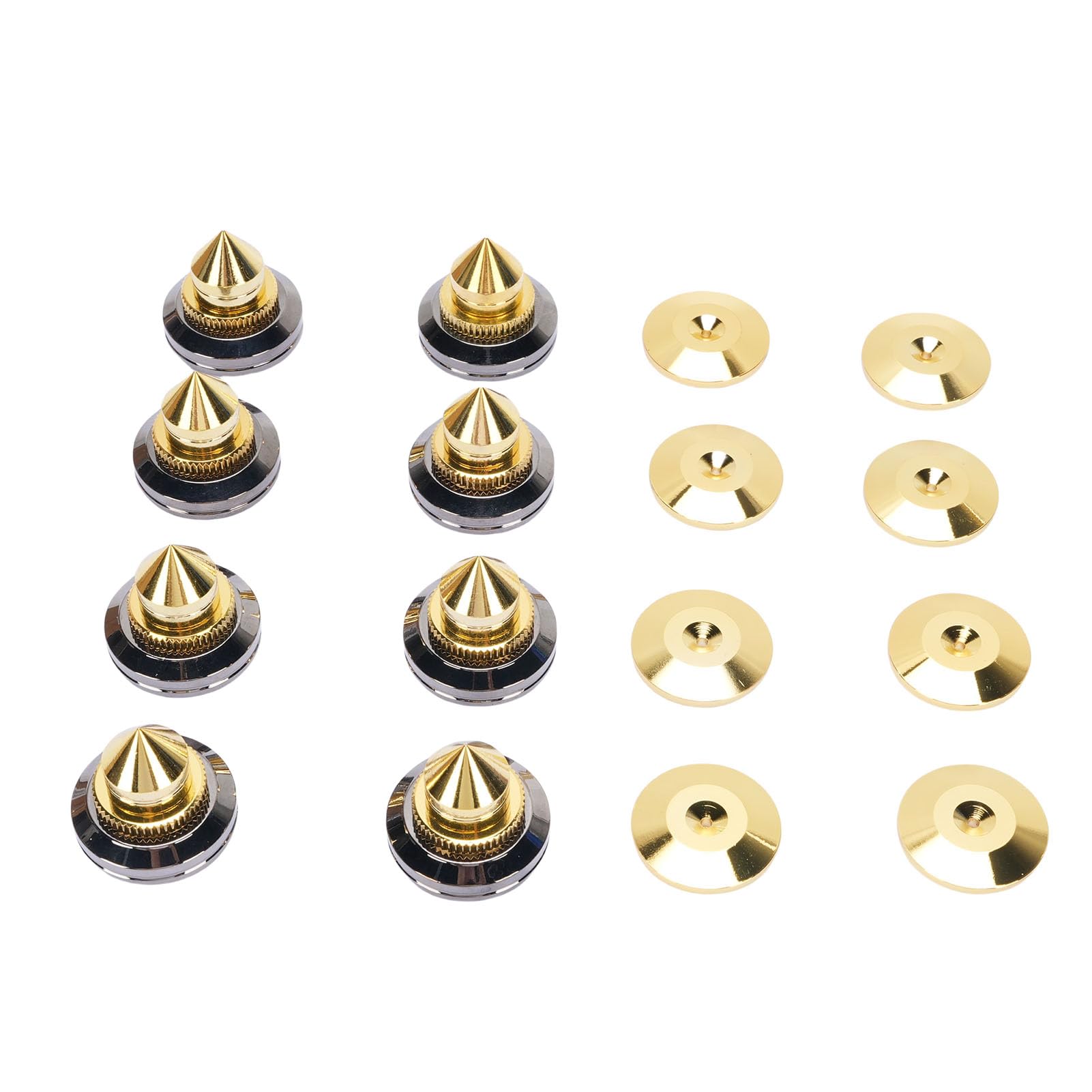 Kit di 8 cuscinetti per altoparlanti, piedini antiurto per isolamento degli altoparlanti, piedini con base per amplificatore, tappetino per giradischi, subwoofer, lettore CD, DVD, registratore