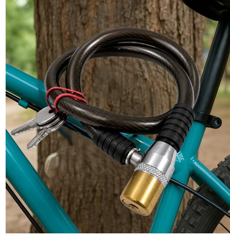 Image of Element Hub Multipurpose Heavy-Duty Cable Lock for Bikes, Cycles| Heavy Duty Anti-Theft Protection| Lock with 3 Keys Lock for Bike, Bicycle, Helmet, Luggage | Bike Cable Lock - Pack of 1