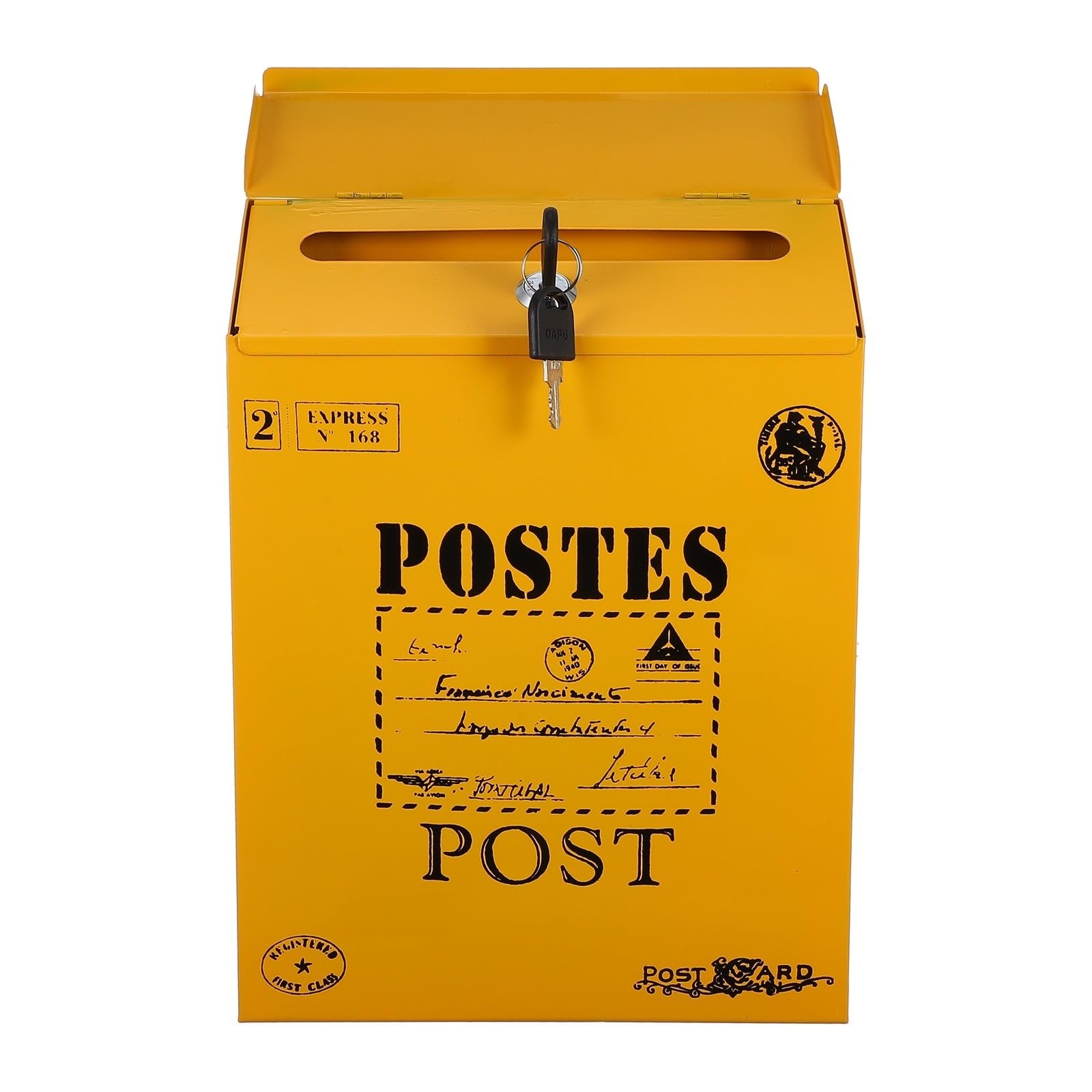 Boîte aux lettres délicate en fer forgé avec serrure style américain