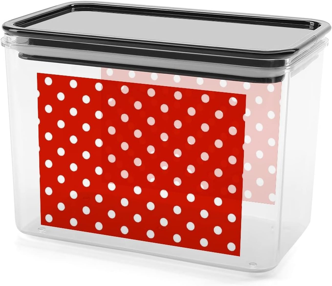 Dog Food Storage Container Red Dot Polka Storage Box Red