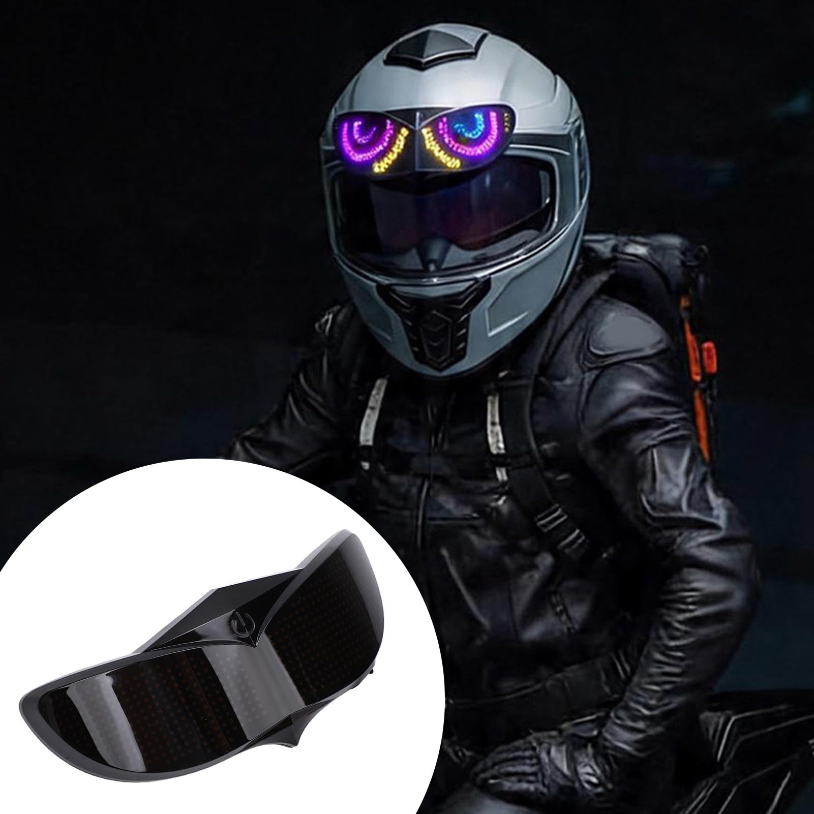 Luz LED para Casco con Pantalla Interactiva y Alertas de Seguridad Inteligentes para Diversión Nocturna para Ciclistas y Motociclistas Material para PC