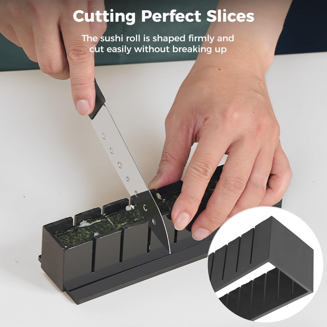 Kit de fabrication de sushis 23 pièces pour débutants, ensemble d'outils de sushi maison haut de gamme avec moules à riz en plastique et accessoires