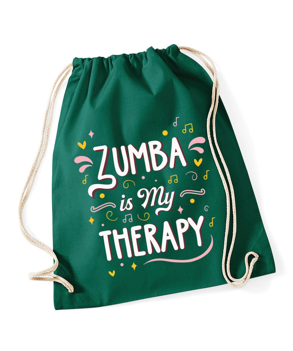 Hippowarehouse Zumba is my therapy Drawstring Cotton School Gym Bag 37cm x 46cm, 12 litres