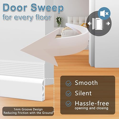 Miniatura 3 de Tope de Corriente de Puerta, Barrido de Puerta Ajustable para la Parte Inferior de la Puerta, Relleno de Espacio Bajo la Puerta para Puertas