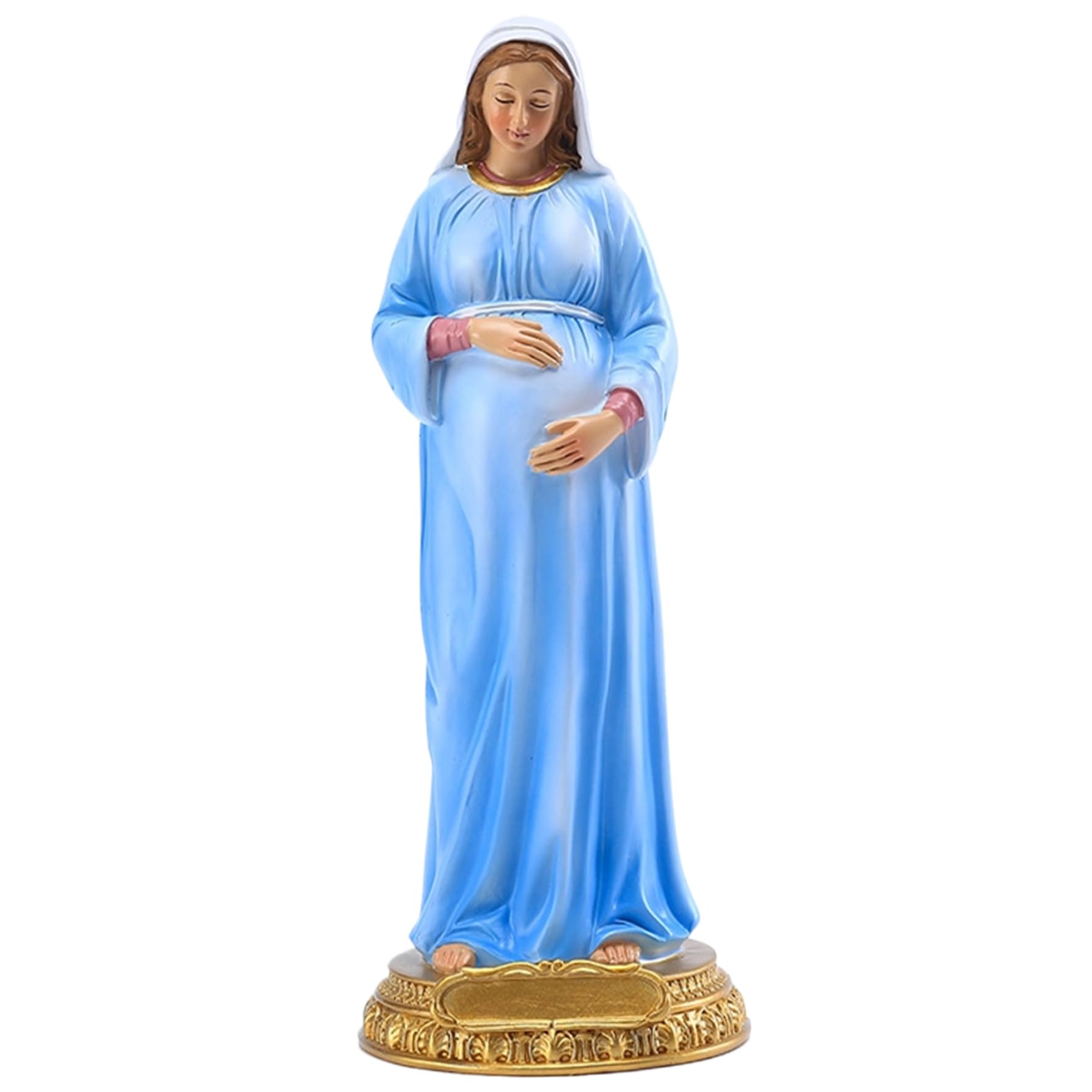 Hbbgdiy Virgin Mary Statue 8.4 Inch Lifelike Pregnant Mother Mary Figurine Standing Resin Catholic Decoration for Prayer Room Home Religious
