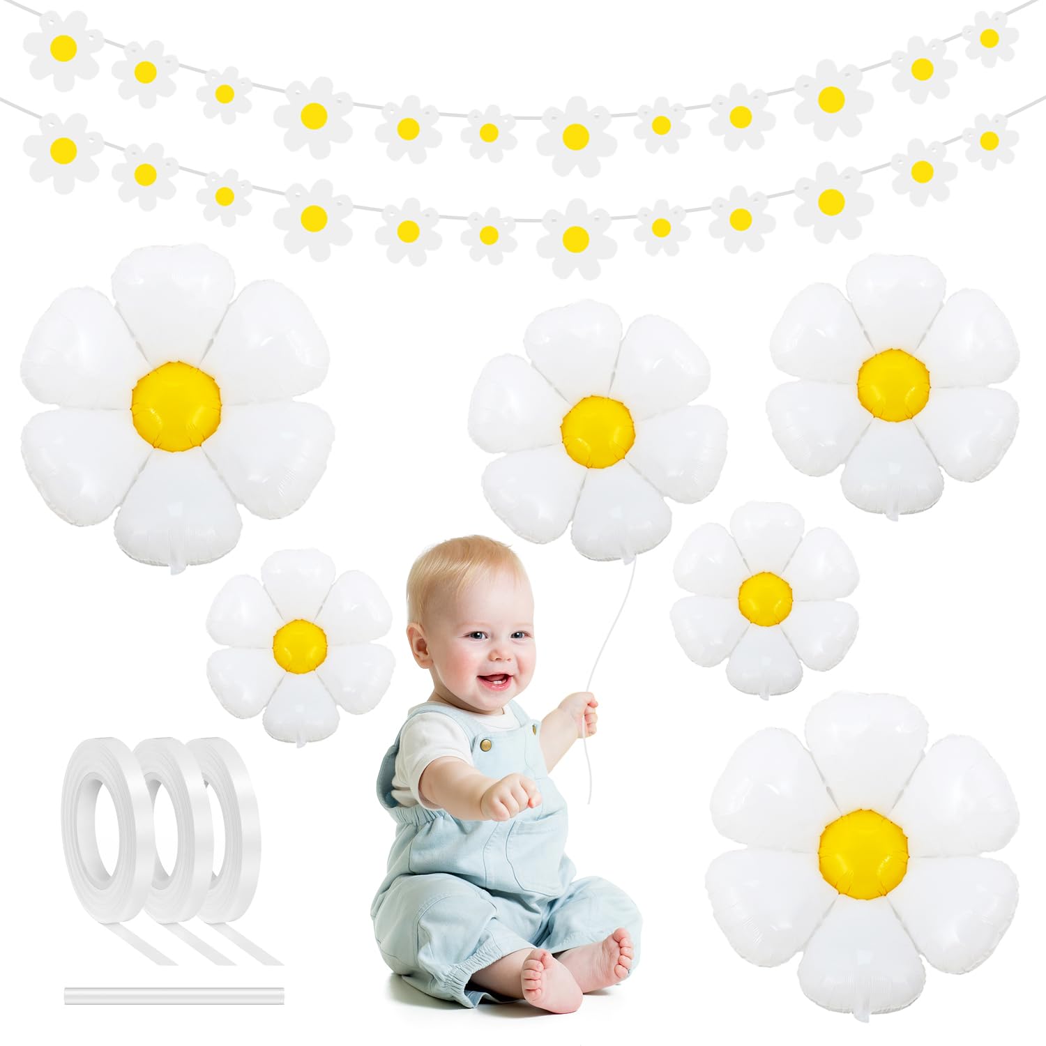 10 Piezas Margaritas Banderitas Decorativas Decoracion Globos Globos de Cumpleaños Globos de Margaritas Pancartas Fiesta Margaritas Adecuado para la Fiesta de la Margarita Fiesta de la Boda Etc