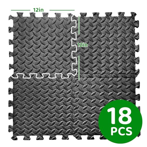 3x6 Feet Interlocking Foam Floor Mats (18-Pack) - 0.47