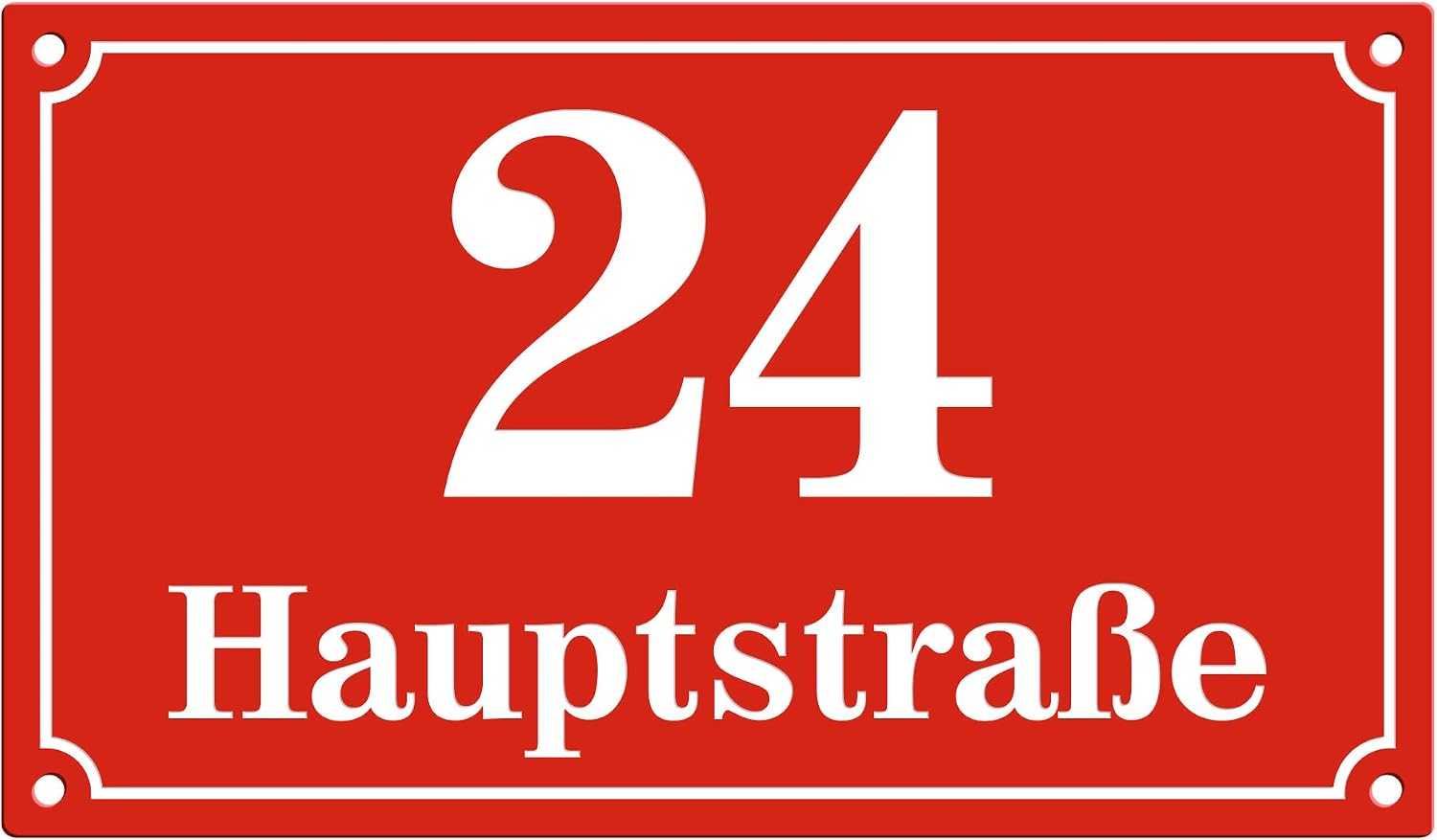 House Number 5.5″ x 9.5″ with Desired Text - Personalised with Place/Street Name and Number - Weatherproof Address Sign with Engraving - Graphic Size and Mounting Options to Choose From (Black)
