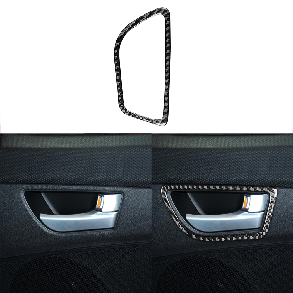 Car Rear Door Handle Premium Real Carbon Fiber Sticker Decal Compatible with Hyundai Veloster 2012 2013 2014 2015 2016 2017 Black Accessories.