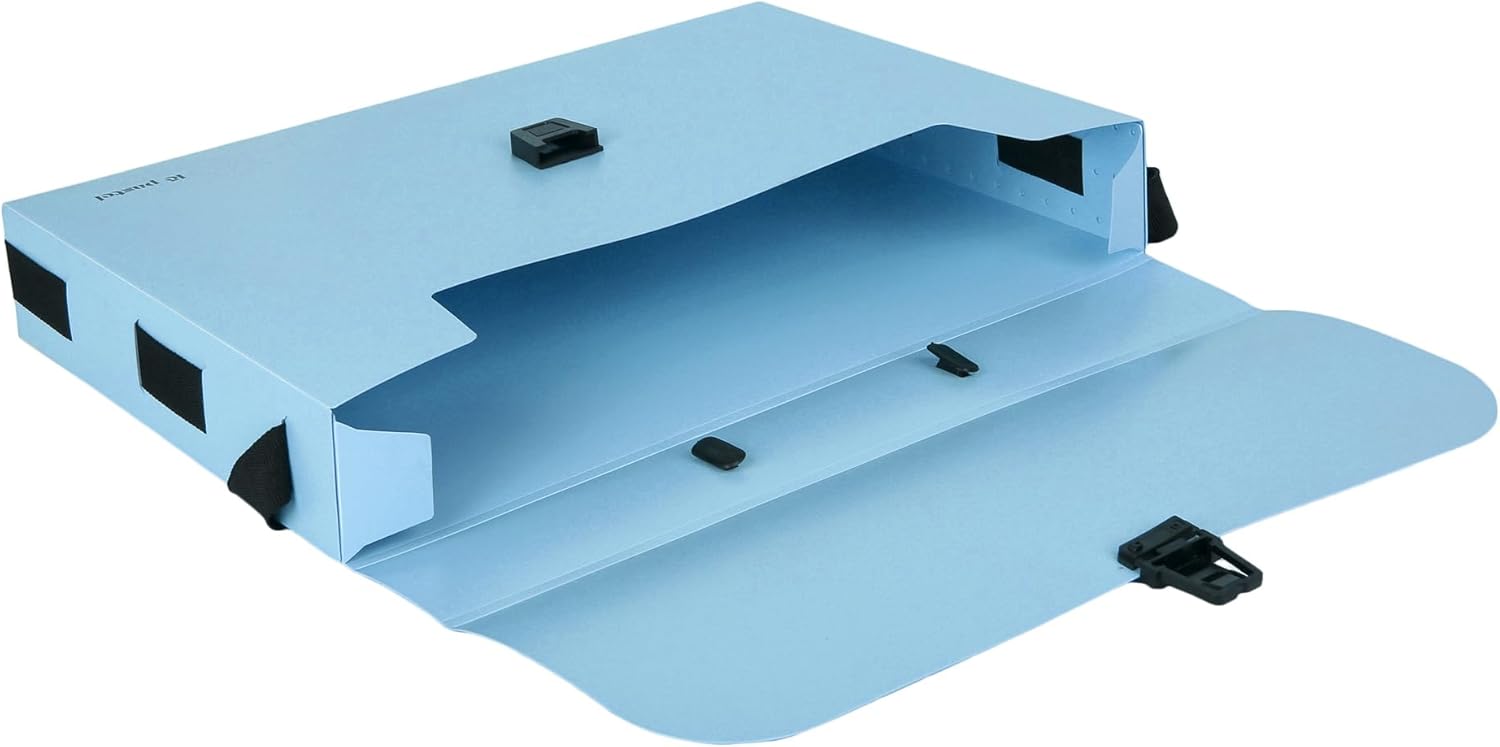 SAYA Pack of 2 Document Case with Handle & Lock FS (Blue)