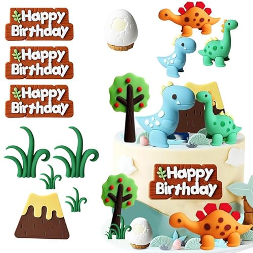 Dinosaurio Cake Topper 12PCS 3D Animales Cumpleaños Decoracion Granja Tarta Cumpleaños Cupcake Topper Decorar Tartas Adecuado Para Fiestas Temáticas De Granja, Baby Shower Adorno Tarta