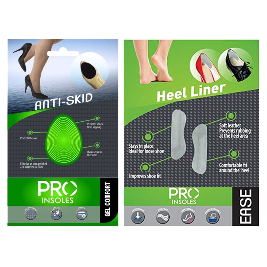 PRO Shoe Heel Grip Combo | Clear Gel Heel Liners & Anti-Skid Inserts for Secure Fit | Perfect for Formal, Casual Shoes, High Heels, and Bellies (B0B2S4TLJ5) Amazon Price History, Amazon Price Tracker