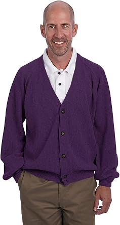 Alpaca Golf Mens Retro Pro 100% Pure Alpaca Cardigan, Breathable, Lightweight, Cozy & Luxurious Vintage Golf Sweater