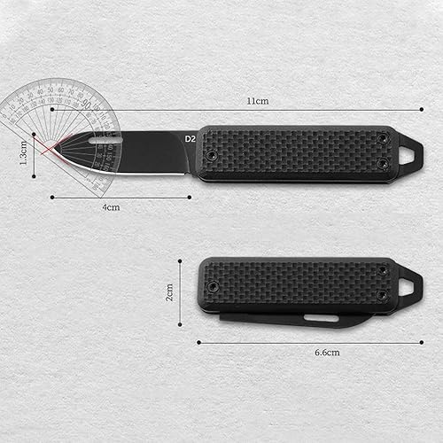 Miniatura 5 de G10 Small Pocket Knife For Men, Extremely Sharp D2 Steel Keychain EDC Blade, Multifunction Mini Package Opener Little Knife, Portable Lightweight