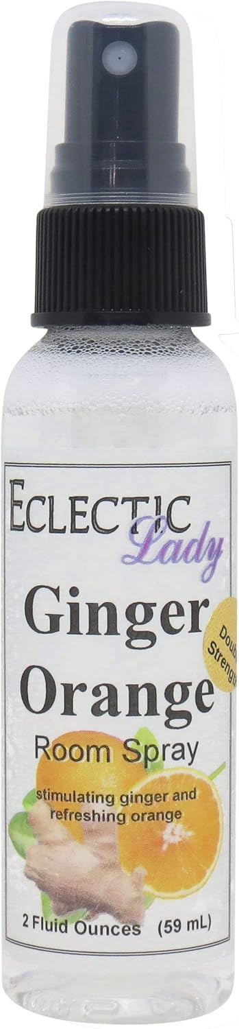 Ginger Orange Room Spray (Double Strength), 16 Ounces, No Artificial Colors, Parabens, or Preservatives - Fragrant Aromatic Room Mist For Home, Room, Office