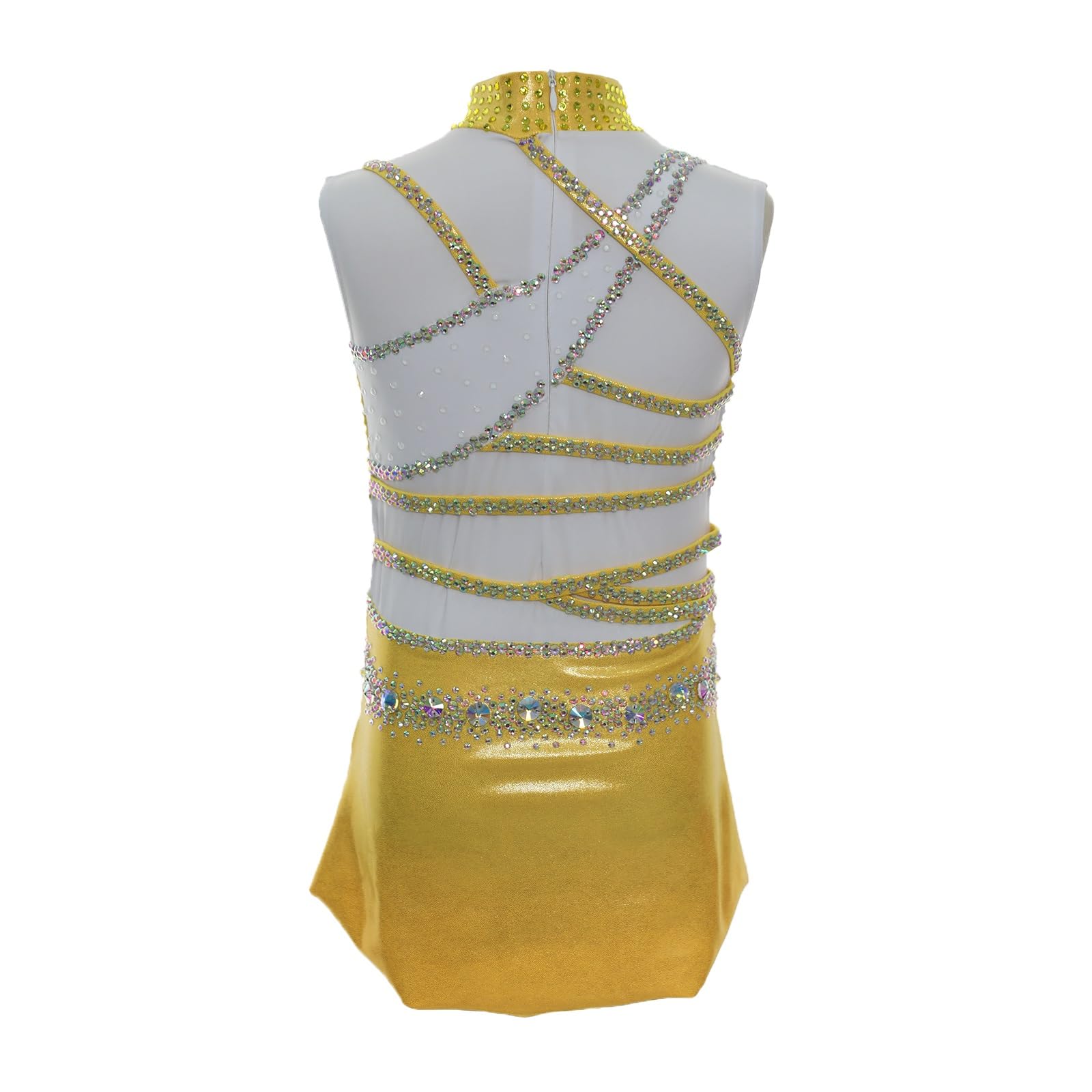 Maillot De Gimnasia Rítmica Sin Mangas For Niña, Prenda Cómoda De Competición Con Diseño De Diamante.