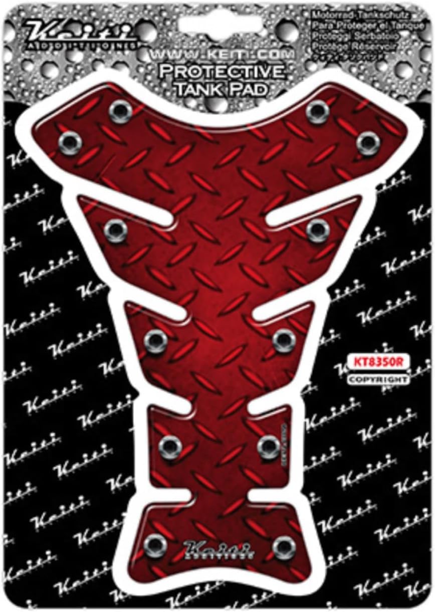 Keiti Motorcycle Tank Pad Universal Red Steel Floor Plate KT8350R