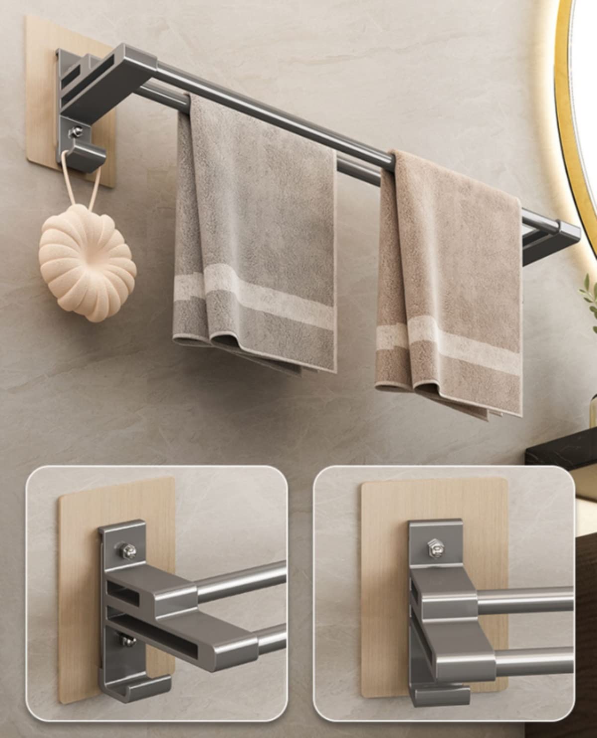 Toallero Toallero De Acero Inoxidable 304 O Montado En La Pared, Soportes De Baño Varilla para Baños Cocina Paños para Platos Perchero Estante Acero Inoxidable 304 (Color: B, Tamaño: 40 Cm)