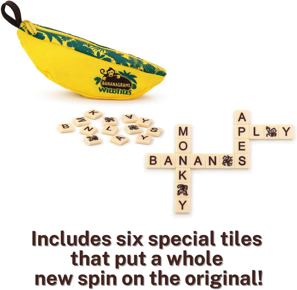 Bananagrams WildTiles Vocabulary Building and Spelling Improvement Lettered Tile Game for Ages 7 and Up