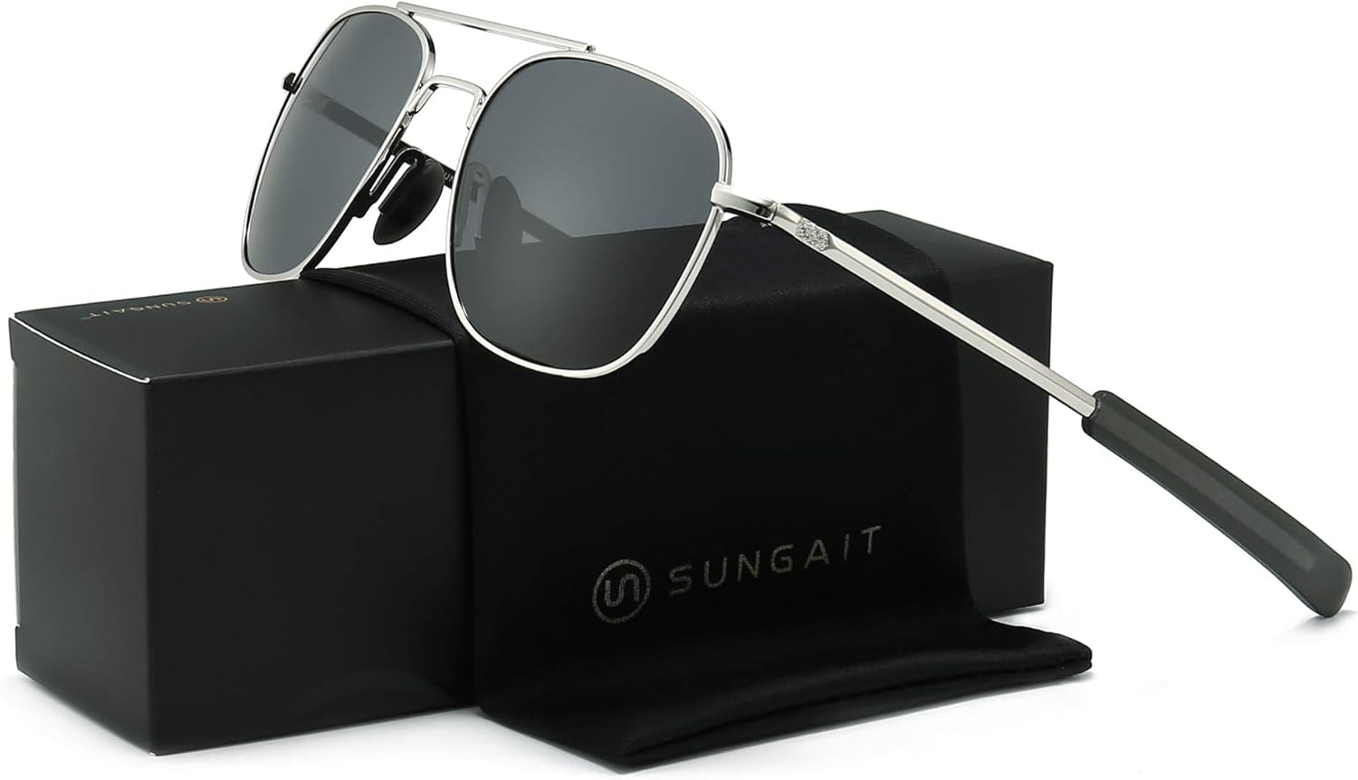 SUNGAIT Men's Military Style Polarized Pilot Aviator Sunglasses Bayonet Temples - Image 7