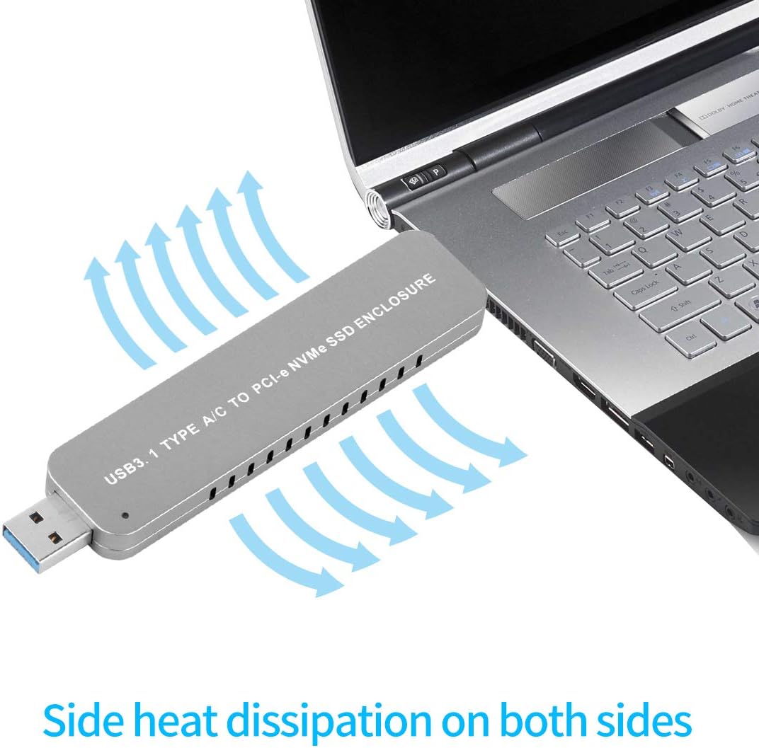 JMT LM906 USB3.1 Type-A+C to M.2 NVME HDD Enclosure SSD Hard Disk Drive Case External Mobile Box