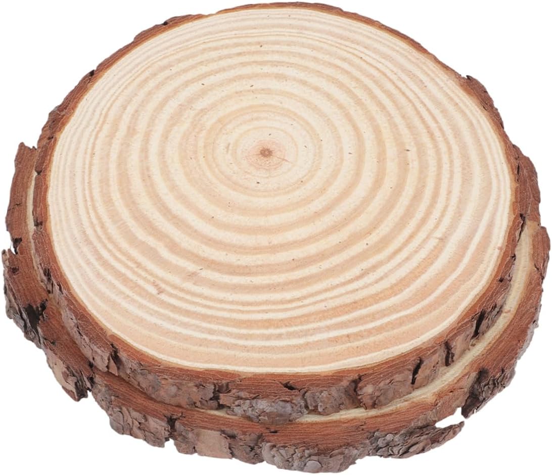 KESYOO 2pcs Garden Stepping Stones Pathway Stamped Lawn Paver Garden Decor Garden Pave Slice Outdoor Backyard Decoration for Decorative Edging Outside Patio Garden Slice Beige Wooden