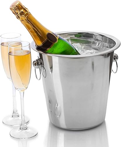 Miniatura 6 de CUISINOX Cubo de hielo de vino con acabado de espejo de acero inoxidable, 8 "x 8"