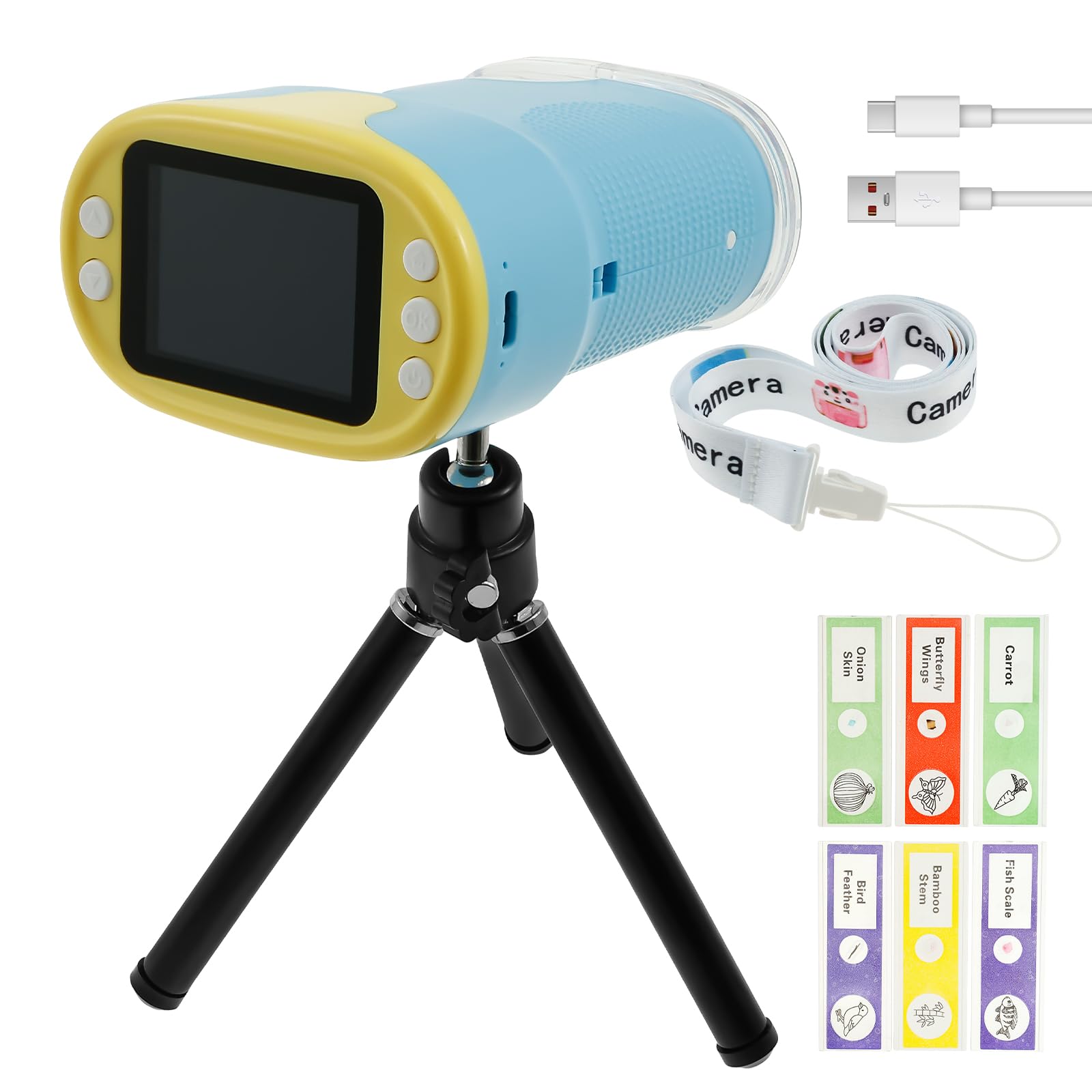 LZVXTYM 1000X Microscope for Kids, Mini Pocket Handheld Kid Microscope with 2.0
