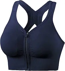 Top Esportivo Feminino De Alto Impacto Com Suporte Total Para Ioga Para Treino Academia Com Zíper Frontal