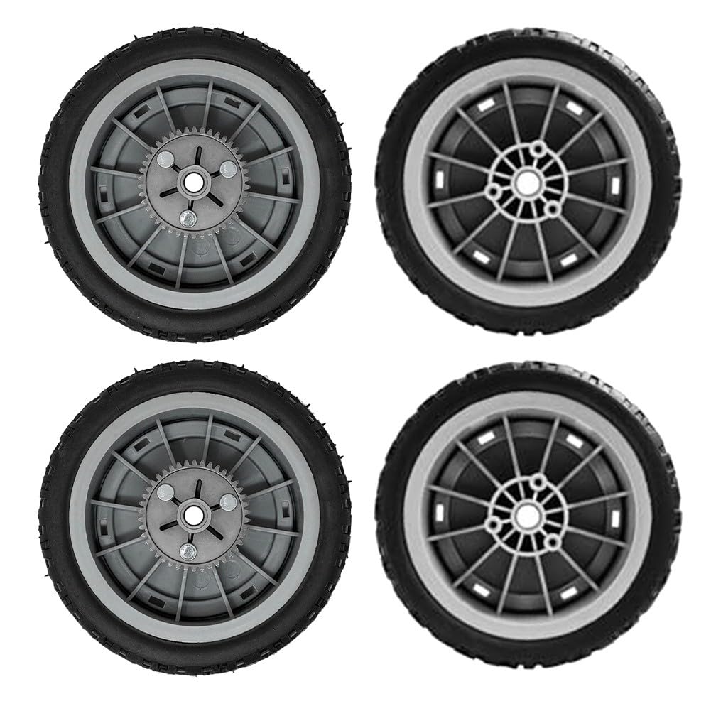 Conjunto de rueda de cortacésped para modelos 20053-20384, delantera y trasera para piezas de repuesto 107-3708 107-3709