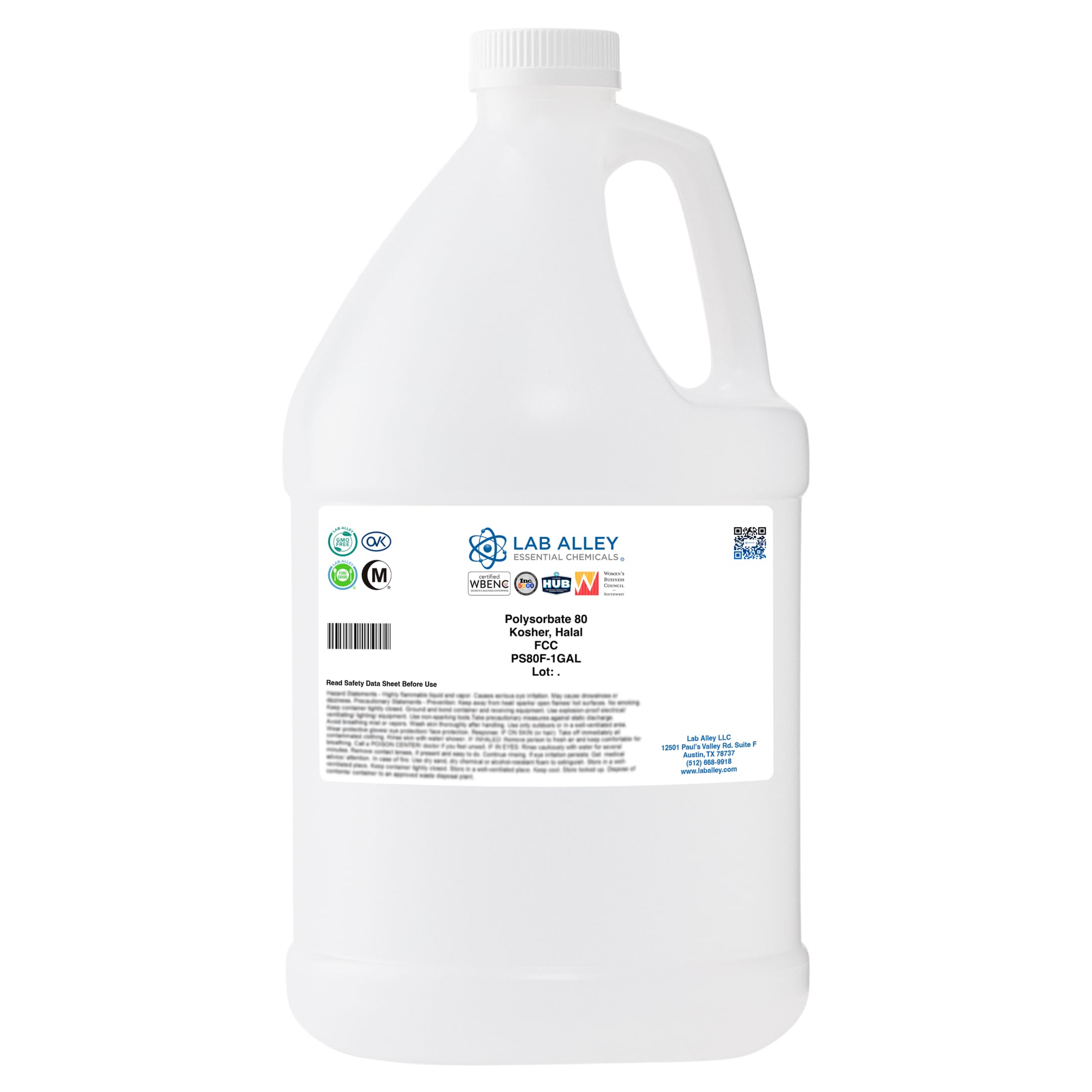 Polysorbate 80 Food Grade, Kosher Certified, Halal, Ideal for Culinary, Health & Beauty, and Laboratory Applications - 1 Gallon-image-48